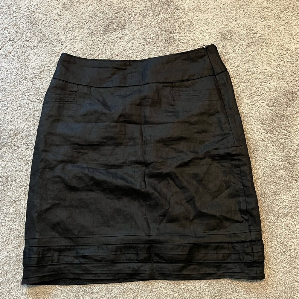 Kenar size 8 100% Linen Elegant Black Women's Skirt